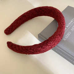 Classic Padded Tweed Headband - 1.2 Inch Wide Preppy Hair Band
