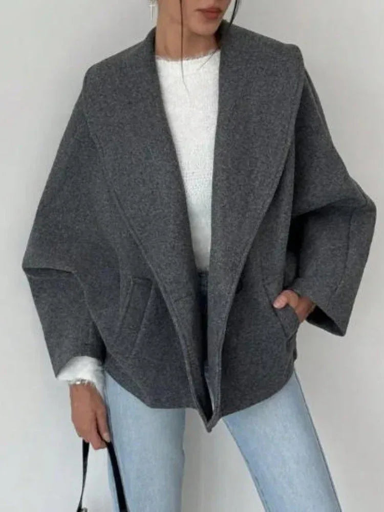 The Rowan Architectural Shawl Collar Jacket - TEVQA Main image