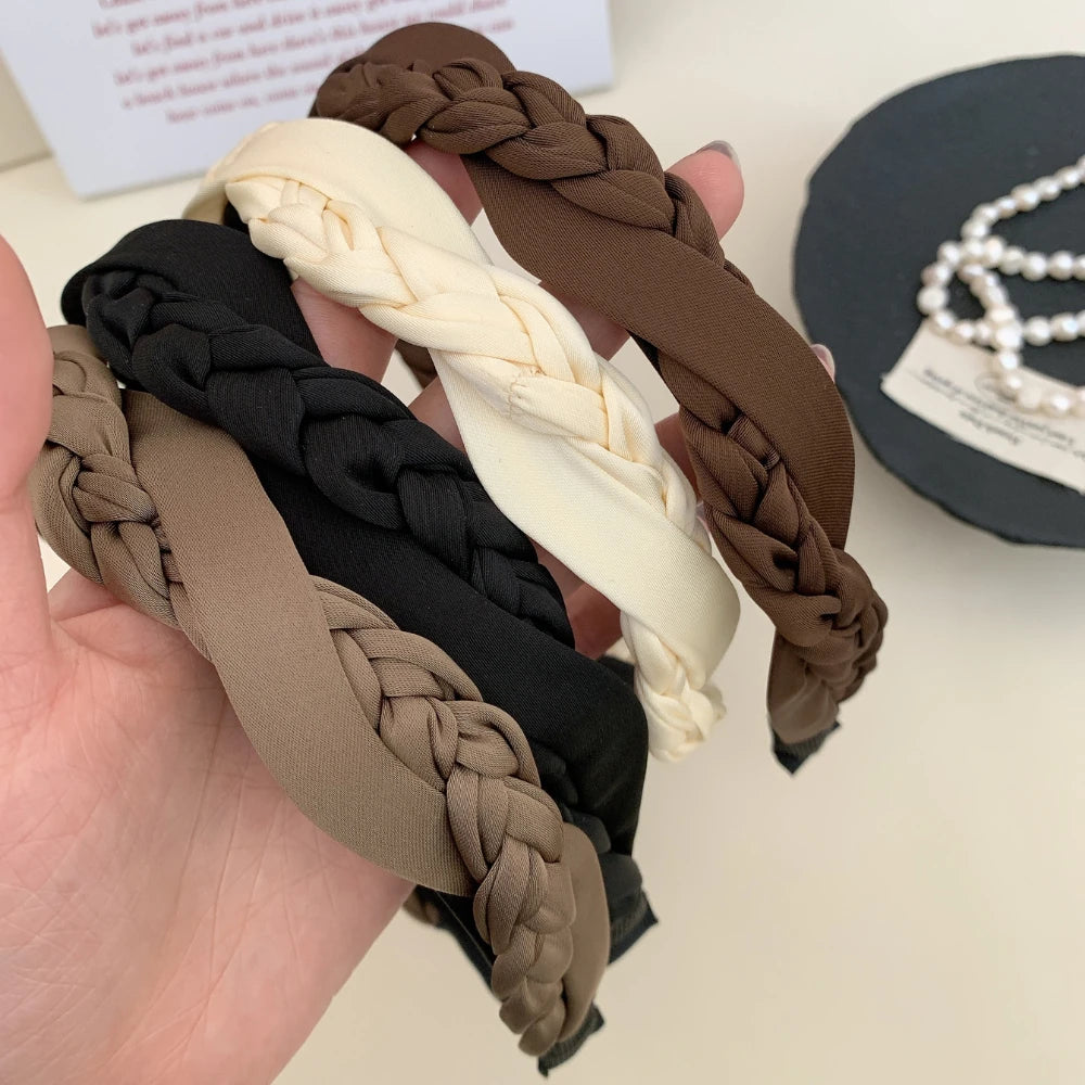 Classic Braided Headband - 1 Inch Fabric Hair Band