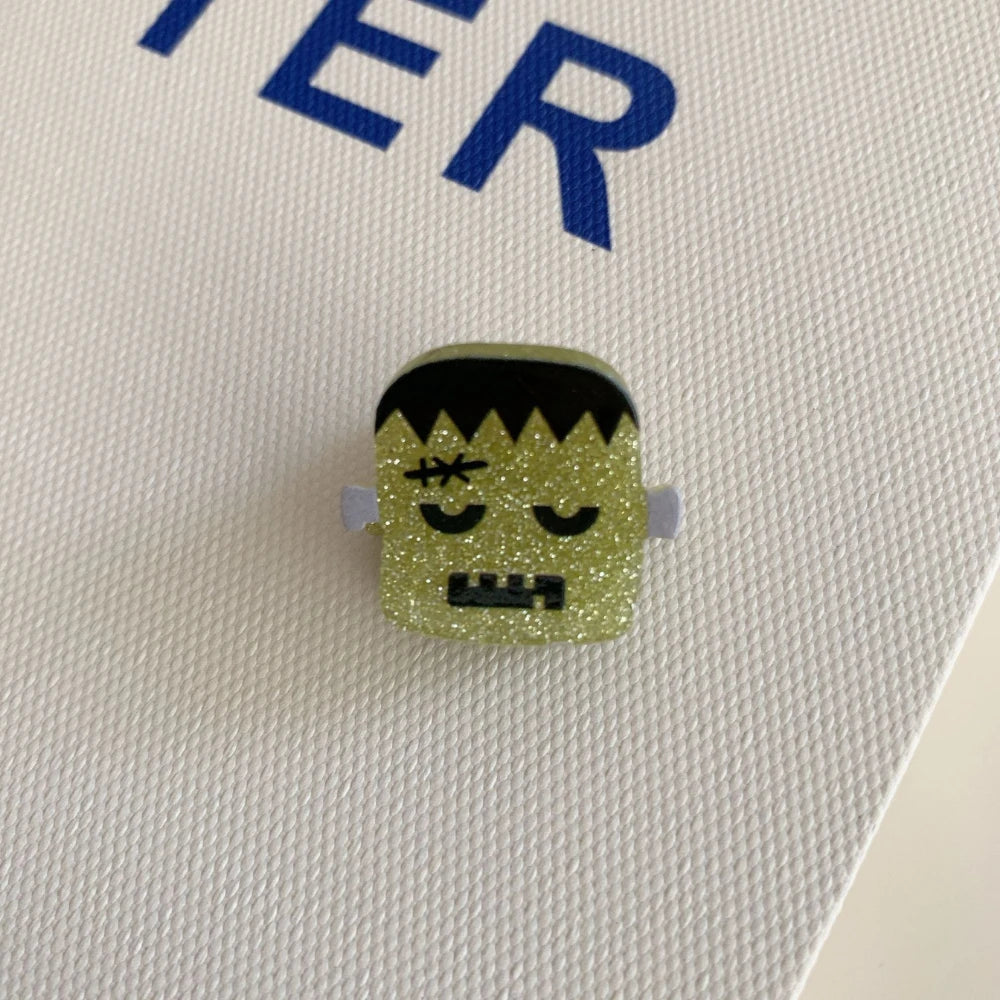 Cute Halloween Mini Hair Claw Clips - 1.6" Glitter Acrylic