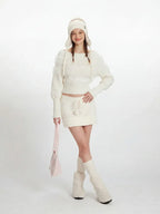 Off-shoulder sweater with faux fur trim - View 6 | TEVQA