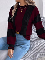 Vertical Stripe Knit Sweater - View 13 | TEVQA