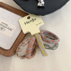 5-Pack Checkered Terry Cloth Hair Ties - Seamless Strong Hold - TEVQA