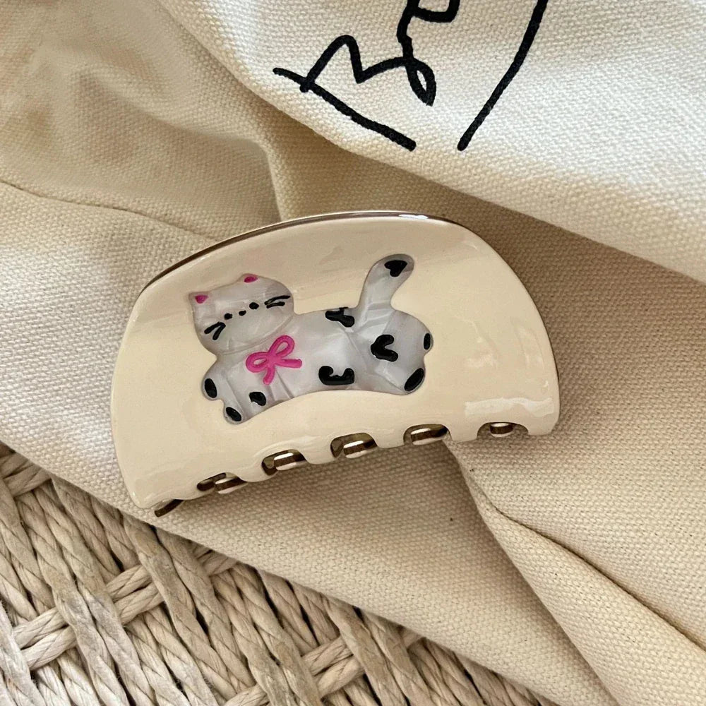 Whimsical "Pet Lover" Acetate Hair Claw Clip (3.3 Inch) - TEVQA