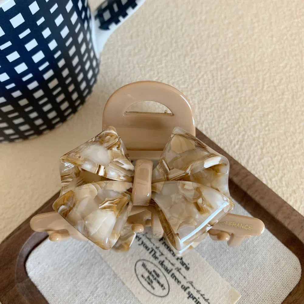Medium Acetate Bow Hair Clip - View 7 | TEVQA