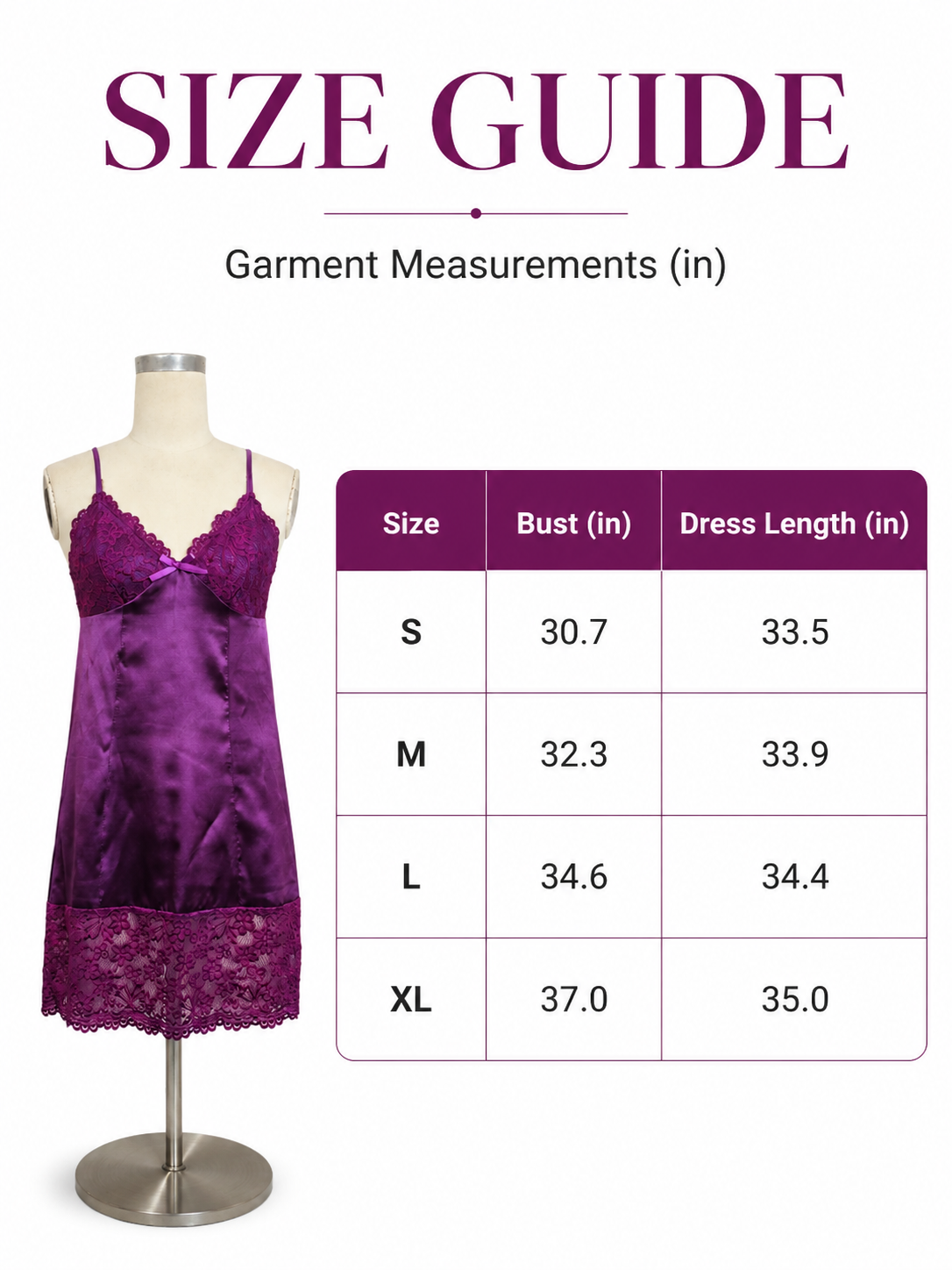 Elegant lace trim chemise dress - View 8 | TEVQA
