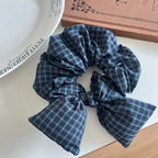 Oversized Plaid Bow Scrunchie - View 8 | TEVQA