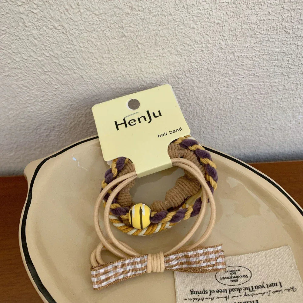 3 Pack Preppy Charm Hair Ties - View 8 | TEVQA