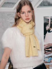 Korean Style Soft Knit Scarf Cheese Yellow