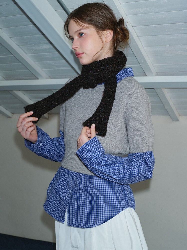 Y2K Coquette Confetti Knit Skinny Scarf