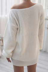 Slouchy Ribbed Knit Sweater Dress - View 9 | TEVQA