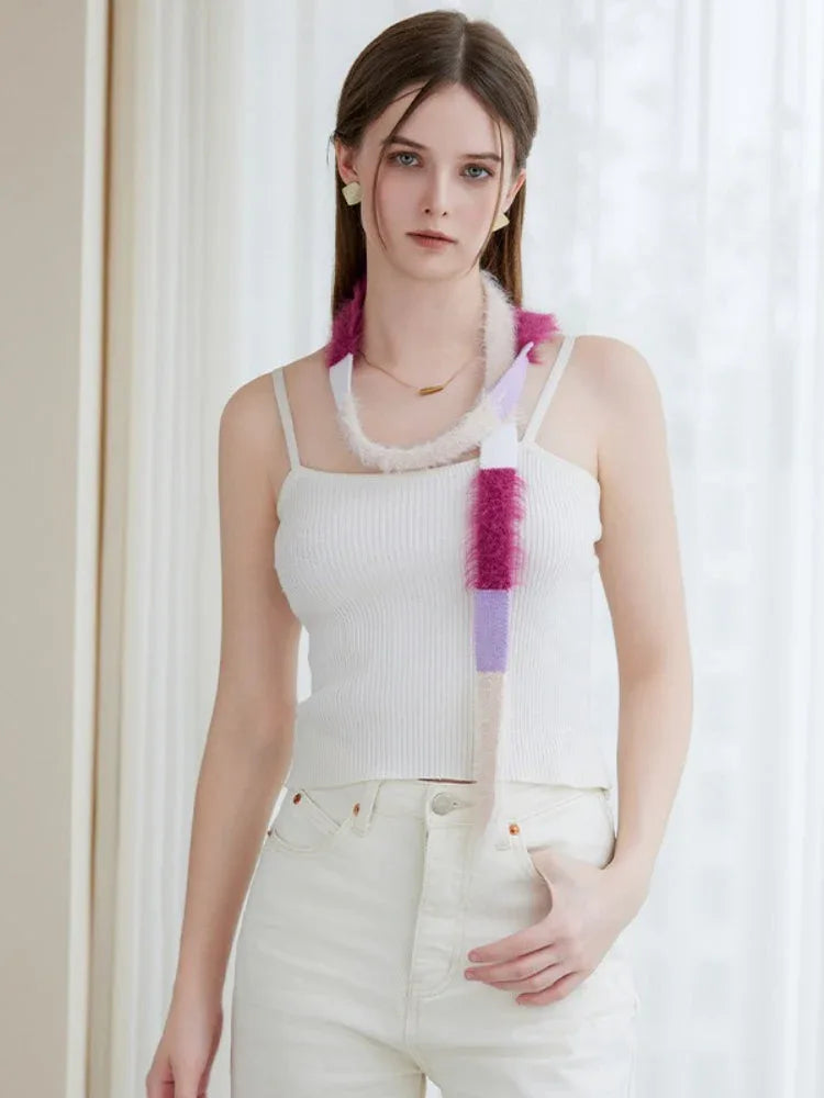 Color-block knit scarf - View 7 | TEVQA