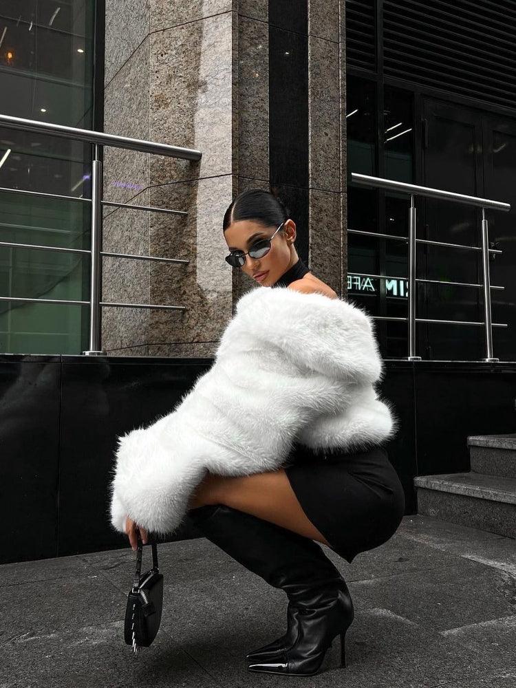 Aspen Luxe Cropped Faux Fur Jacket - View 6 | TEVQA