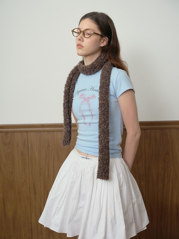 Y2K Coquette Confetti Knit Skinny Scarf
