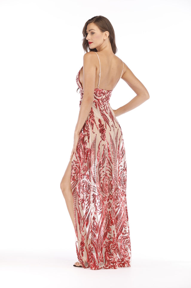 Sequins Party Elegant Maxi Sheath Dress - Dress In Beauty