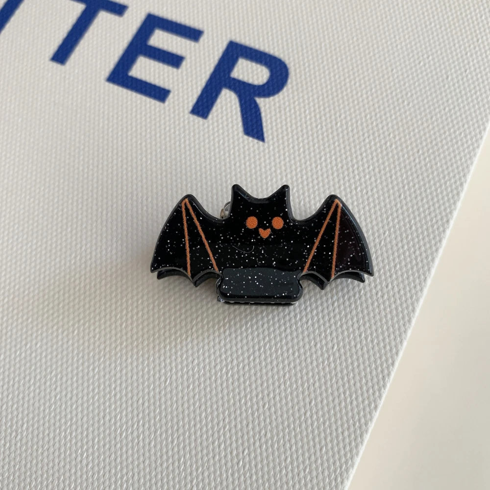 Cute Halloween Mini Hair Claw Clips - 1.6" Glitter Acrylic
