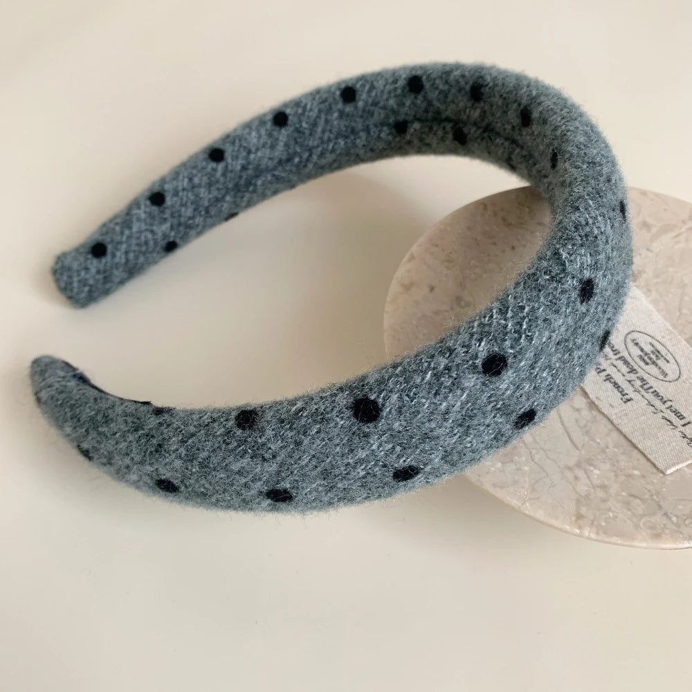 Padded Headband Collection - 1.2 Inch Grey & Black Winter Textures