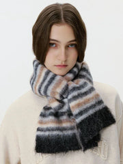 Fuzzy Rainbow Gradient Scarf - View 8 | TEVQA