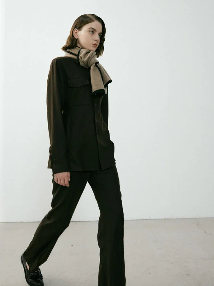 Contrast trim knit scarf - View 12 | TEVQA