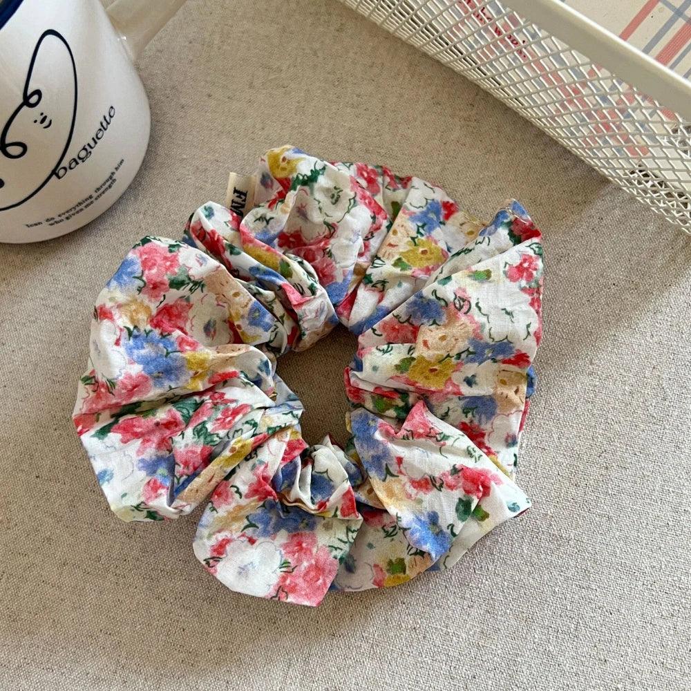 Oversized watercolor floral scrunchie - View 6 | TEVQA