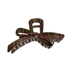 Plaid bow hair claw clip
