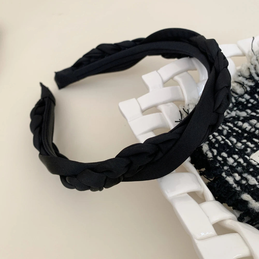 Classic Braided Headband - 1 Inch Fabric Hair Band