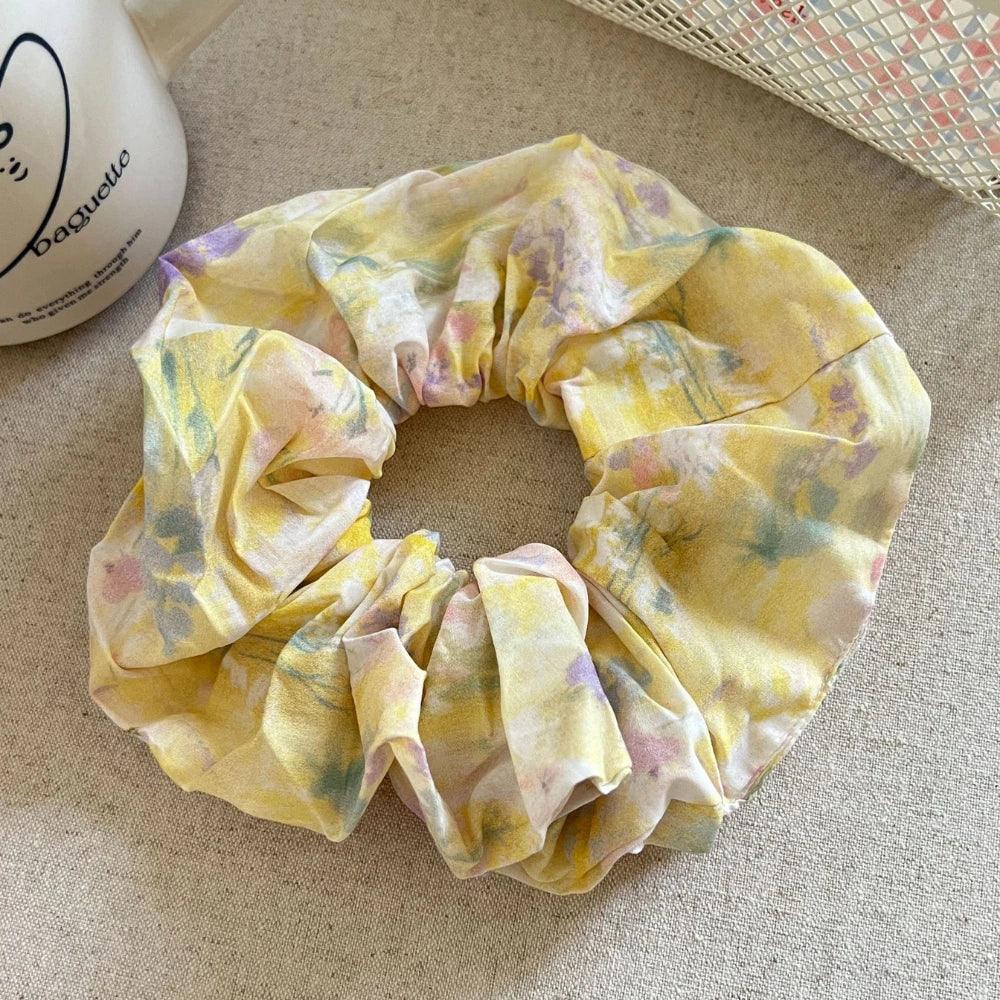 Oversized watercolor floral scrunchie - View 10 | TEVQA