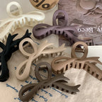 Large 4.6 Inch Matte Bow Hair Claw Clip - Lightweight Strong Hold - TEVQA