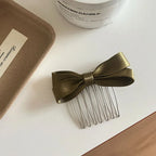 Satin bow hair comb pin - View 6 | TEVQA