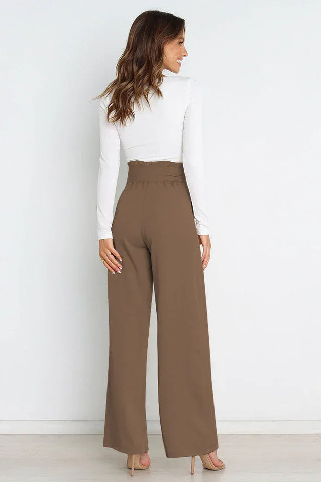 High Waist Belted Wide Leg Pants - View 23 | TEVQA