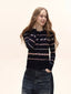 Women's Fair Isle Pattern Knit Cardigan Crew Neck