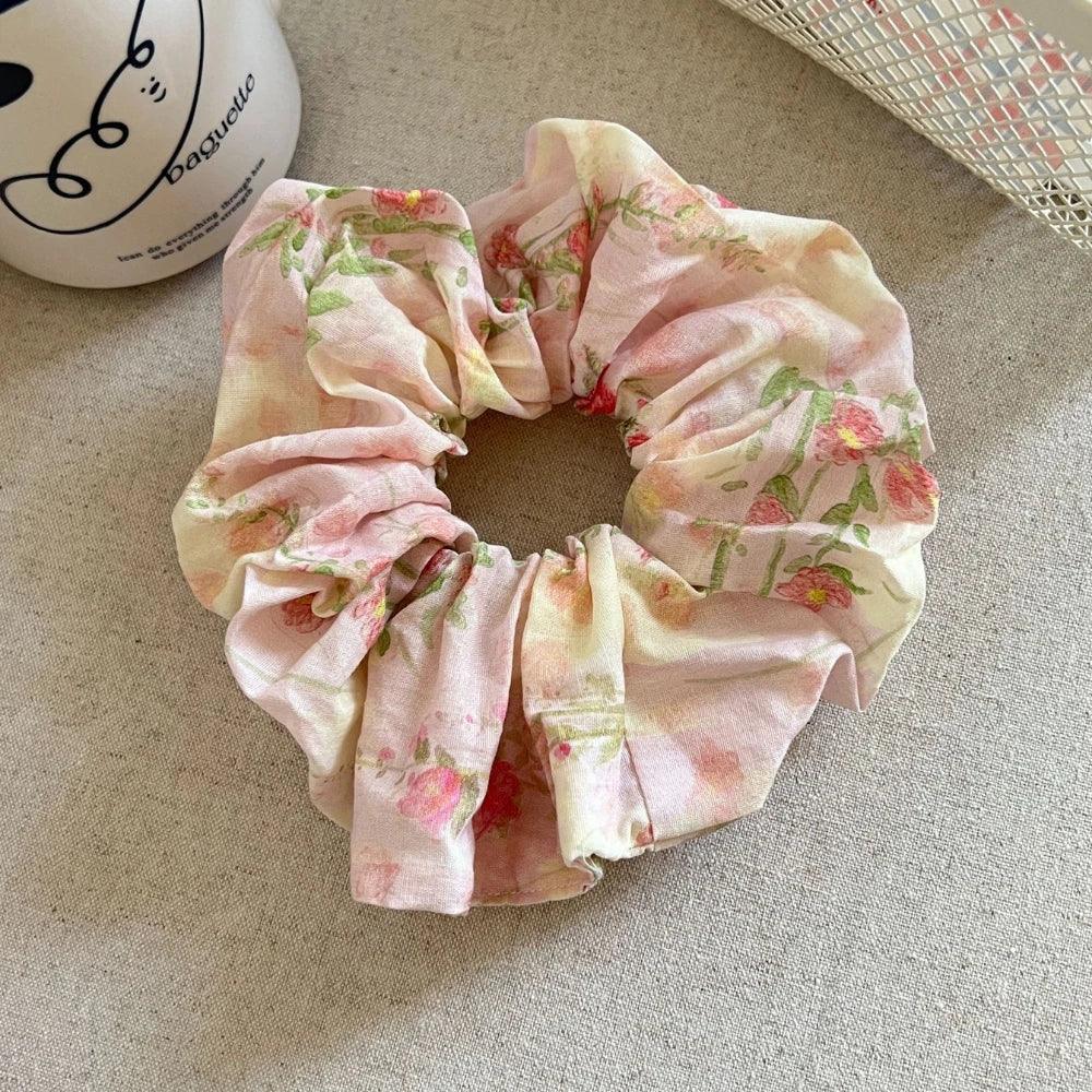 Oversized watercolor floral scrunchie - View 8 | TEVQA