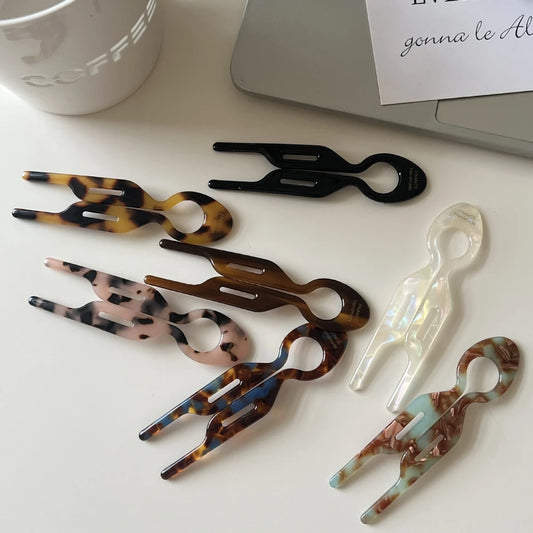 Acetate French Twist Hair Pin - 5.3" Elastic-Free Updo Tool