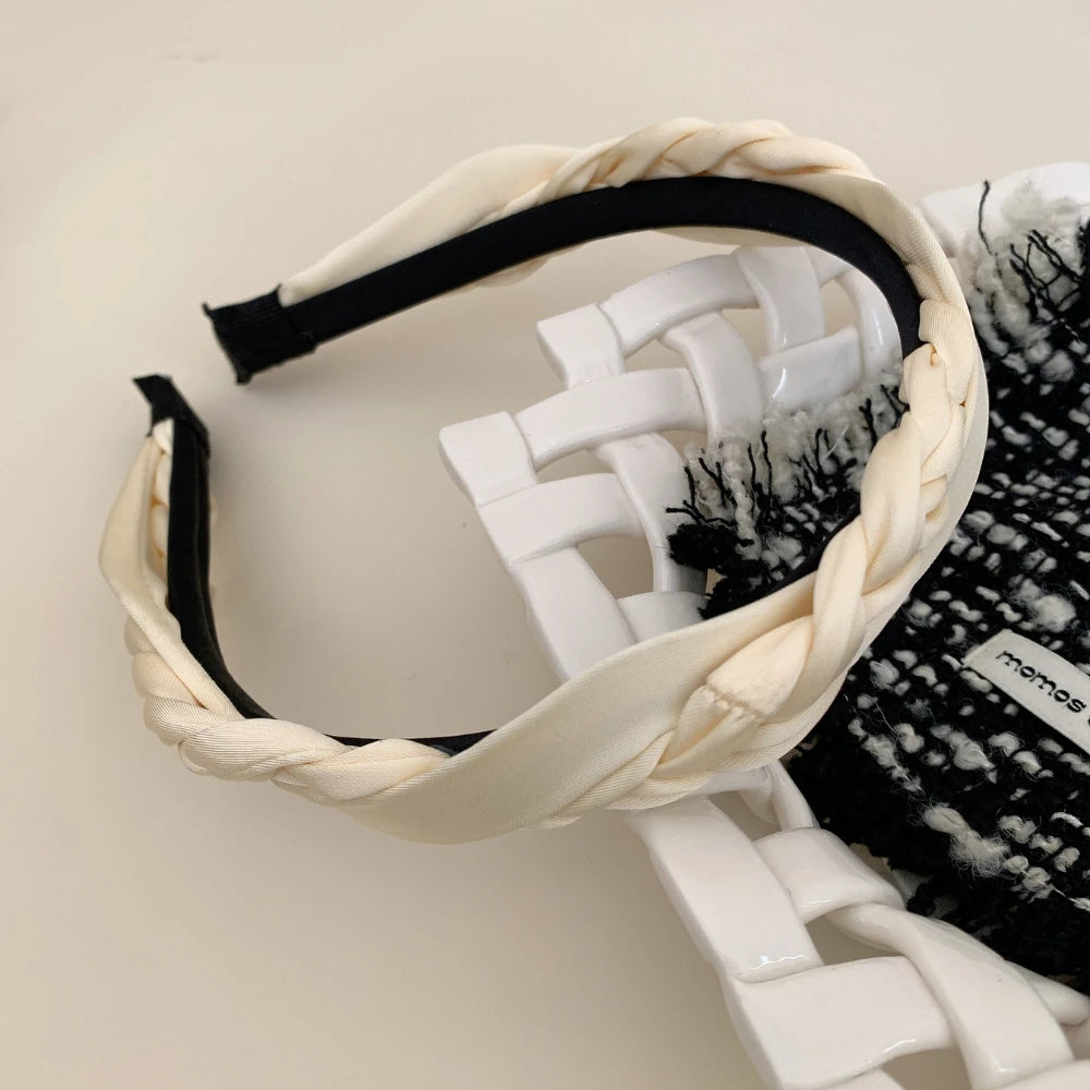 Classic Braided Headband - 1 Inch Fabric Hair Band