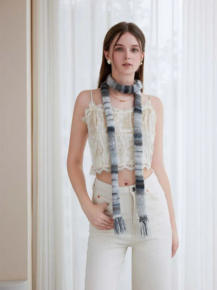 Y2K Gradient Skinny Scarf - TEVQA Main image
