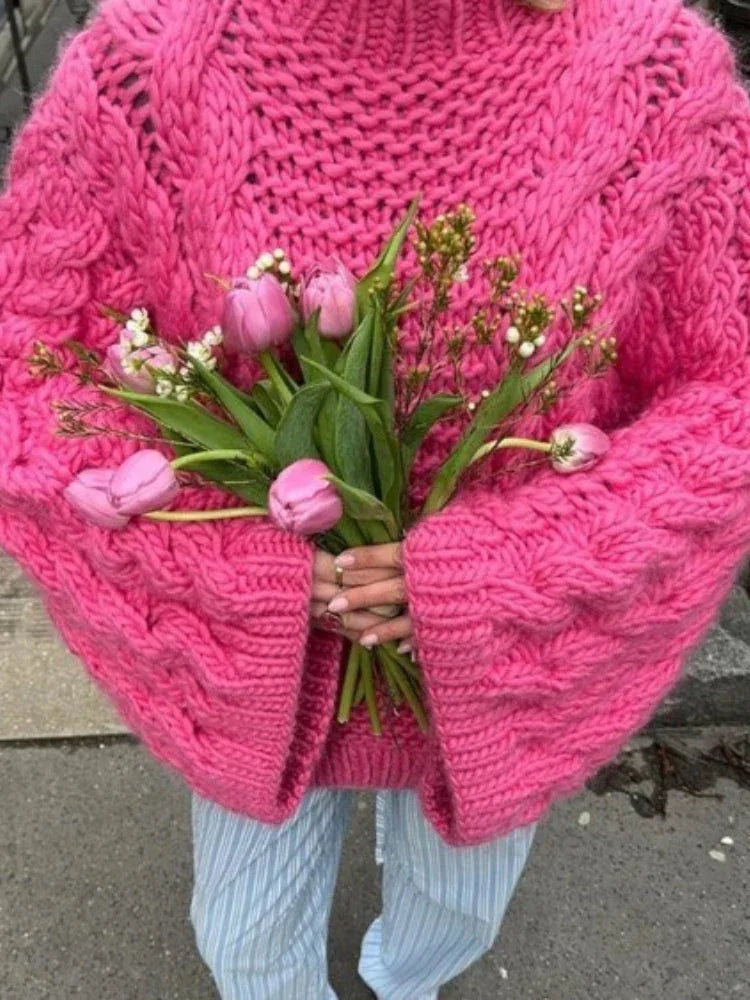Chunky cable knit sweater - View 6 | TEVQA