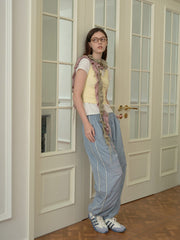 Wool Blend Spiral Ruffle Skinny Scarf