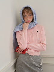 Wool Blend Textured Knit Scarf