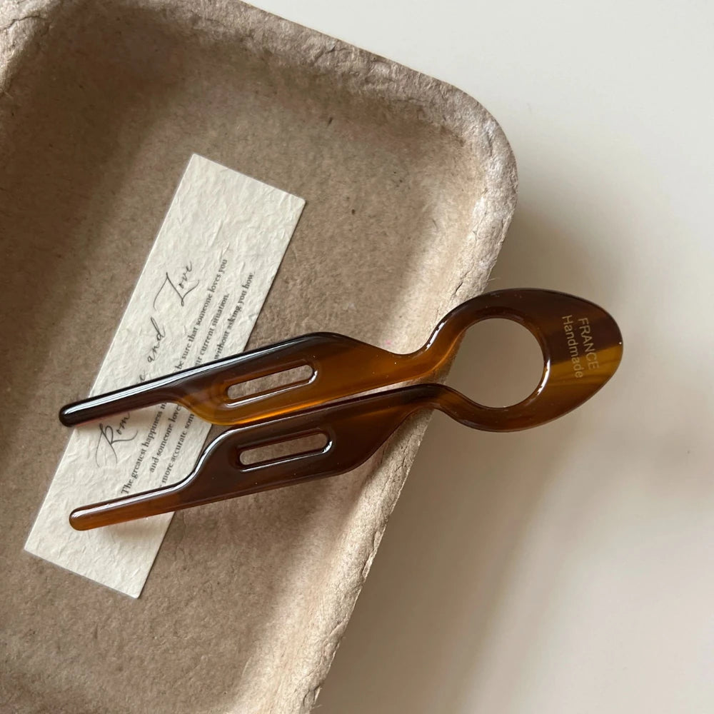 Acetate French Twist Hair Pin - 5.3" Elastic-Free Updo Tool