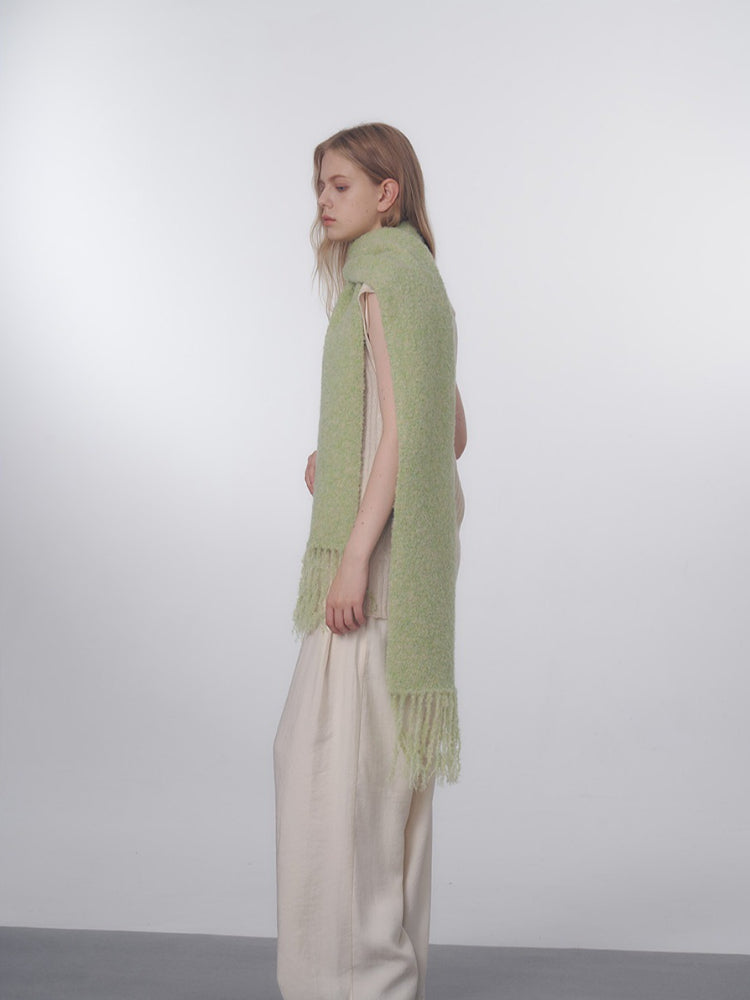 Korean Chic Bouclé Wool Blend Scarf