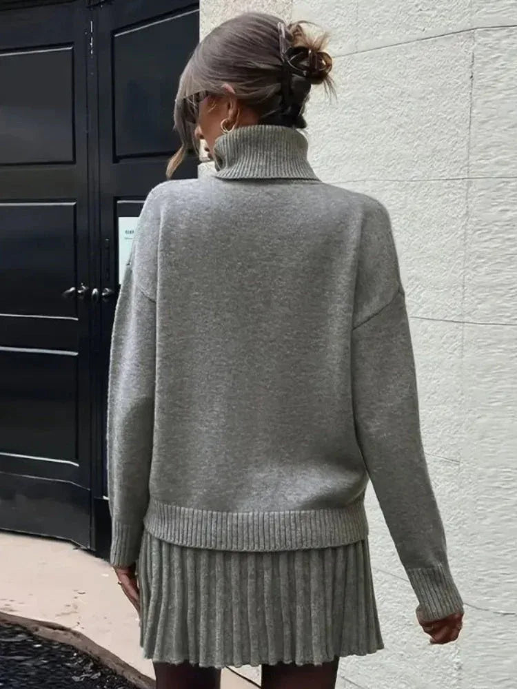 The Aspen Grey Knit Two-Piece Set - TEVQA