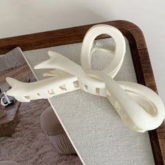 Large 4.6 Inch Matte Bow Hair Claw Clip - Lightweight Strong Hold - TEVQA