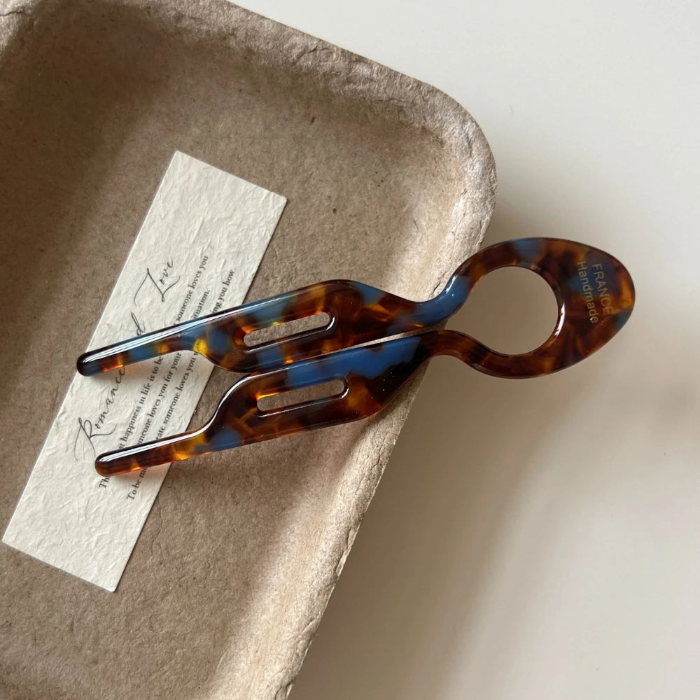 Acetate French Twist Hair Pin - 5.3" Elastic-Free Updo Tool