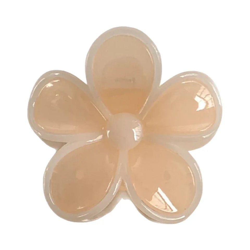single peach-colored flower claw clip Main image