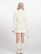 Winter Coquette Mock Two-Piece Capelet Sweater - TEVQA