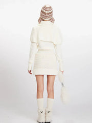 Winter Coquette Mock Two-Piece Capelet Sweater - TEVQA