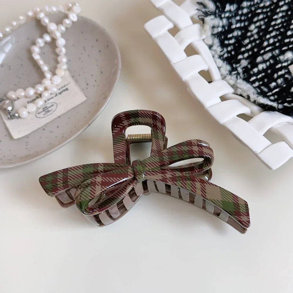 Holiday Plaid Acetate Hair Clip Collection - View 10 | TEVQA