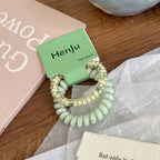 Ditsy floral spiral hair tie in pastel color - View 9 | TEVQA