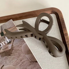 Large 4.6 Inch Matte Bow Hair Claw Clip - Lightweight Strong Hold - TEVQA
