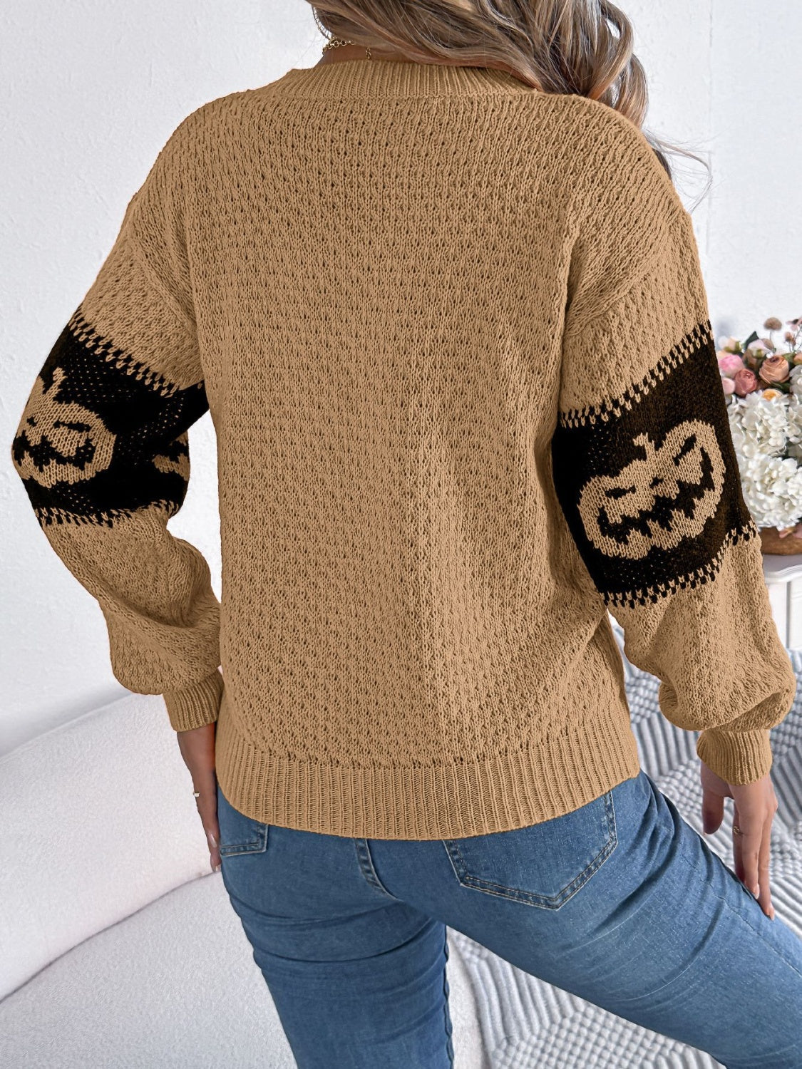 Festive Pumpkin Patch Knit Sweater